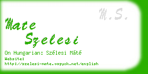 mate szelesi business card