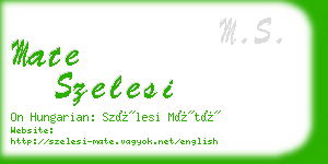 mate szelesi business card